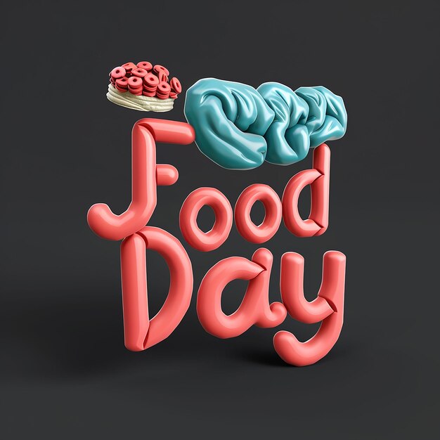 Photo text that says dog food day typography logo typography