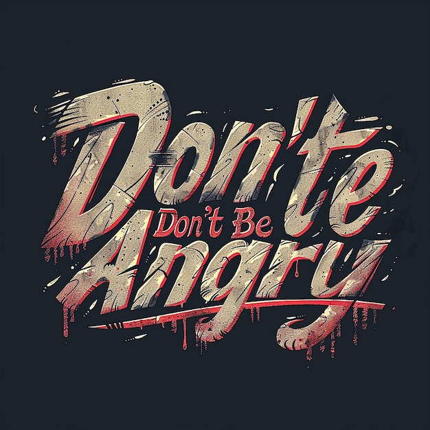 Photo text that says dont be angry typography logo typography