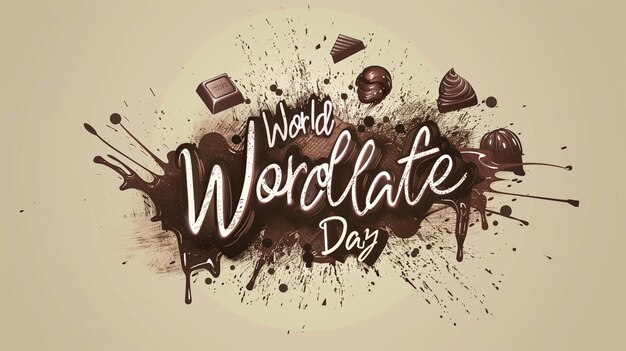 Photo text world chocolate day vector design