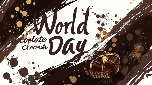 Photo text world chocolate day vector design