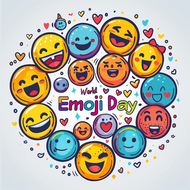 Text World Emoji Day Vector design