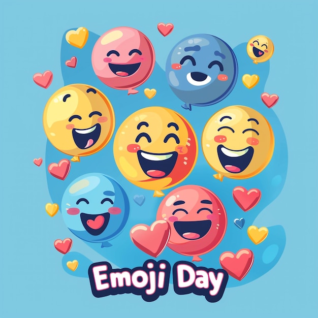 Text World Emoji Day Vector design