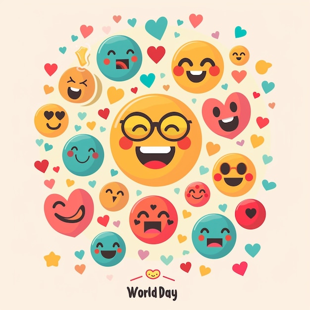 Text World Emoji Day Vector design