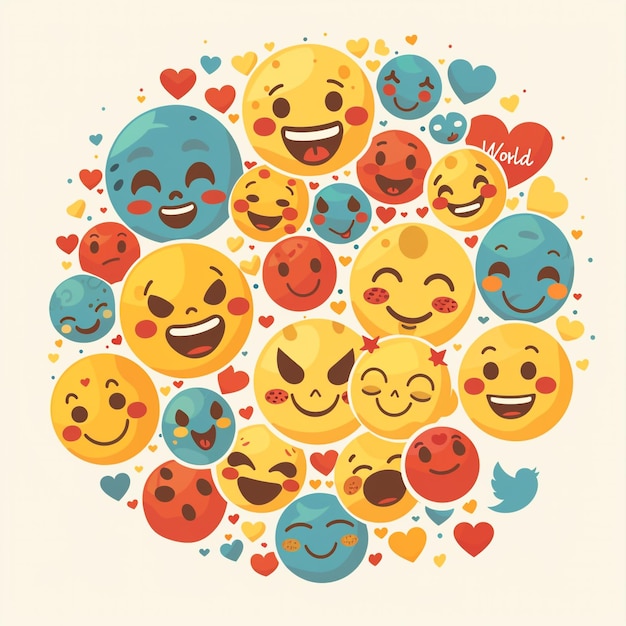 Text World Emoji Day Vector design