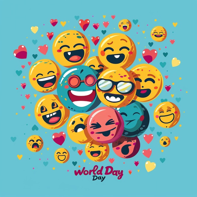 Text World Emoji Day Vector design