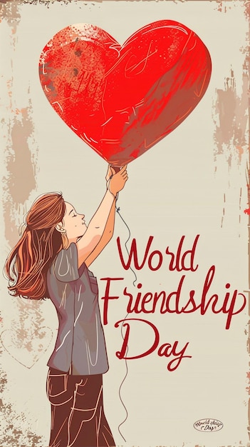 Photo text world friendship day vector design