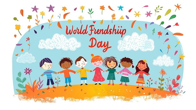 Text World Friendship Day Vector design