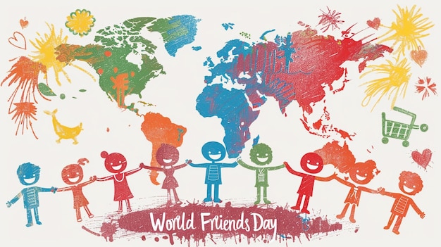 Text World Friendship Day Vector design