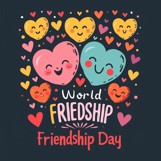 Text World Friendship Day Vector design