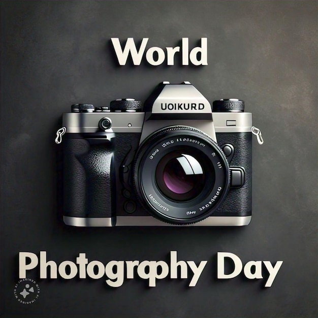 Text world photography day with camera image