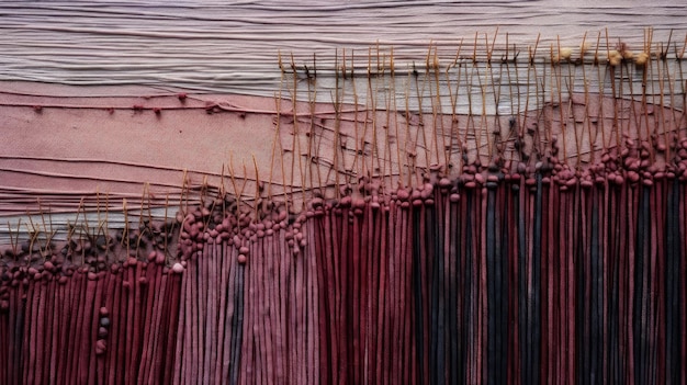 Textile art using natural dyes and traditional weaving techniques embracing sustainable practices