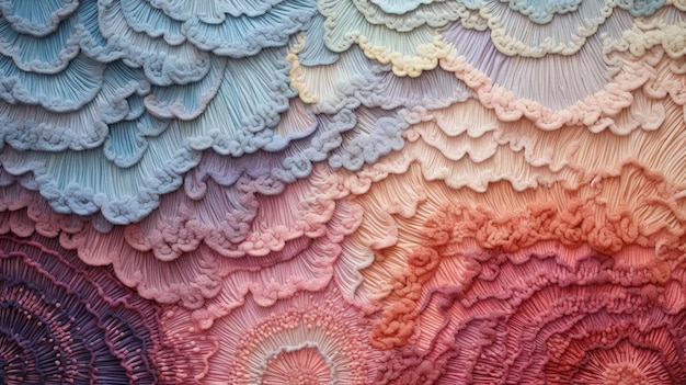 Textile art using shibori dyeing techniques resulting in unique and eyecatching patterns