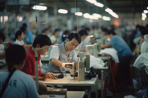 Textile factory tailoring process seamstress equipment wage increase advocate fight