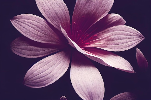 Textile flowers on a dark background