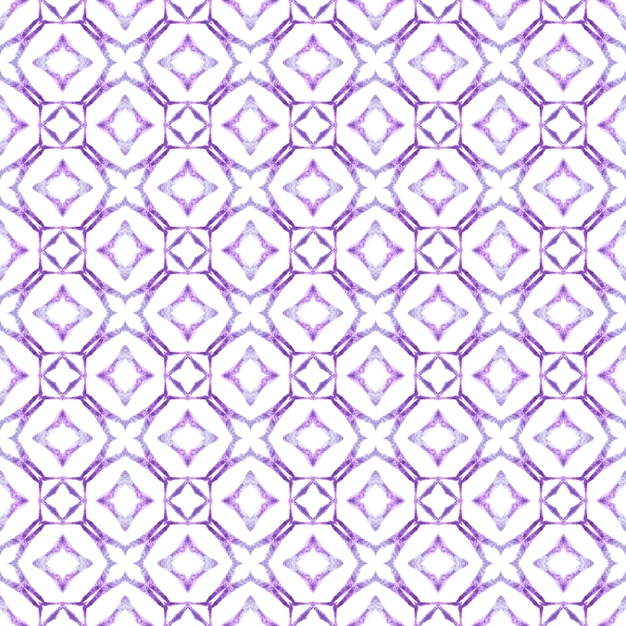 Textile ready beautiful print, swimwear fabric, wallpaper, wrapping. Purple splendid boho chic summer design. Watercolor summer ethnic border pattern. Ethnic hand painted pattern.