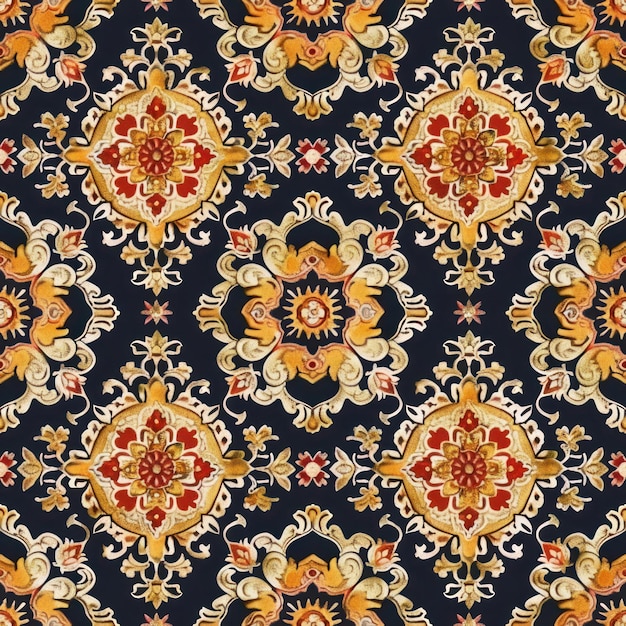 Photo textile repeat pattern of thai fabric patterns seamless