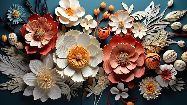 Textile woven flowers artificial intelligence AI