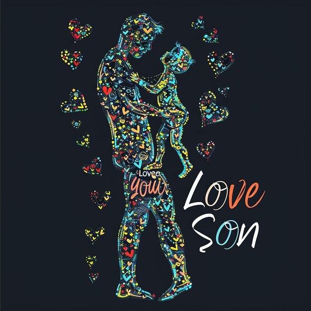 Photo textlove you son shape of human bodyand its children coreldraw plan