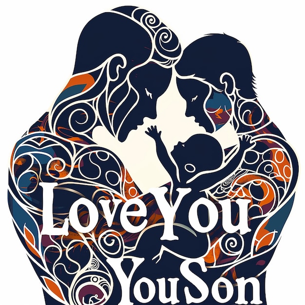 textLove You Son shape of human bodyand its children coreldraw plan