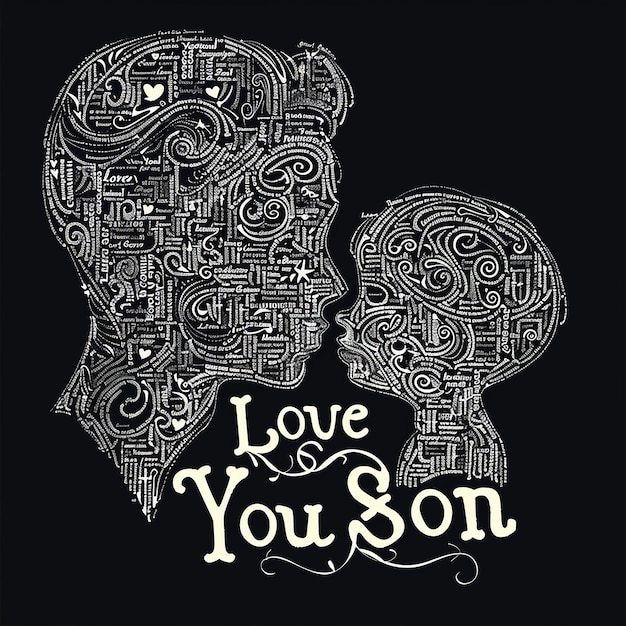 textLove You Son shape of human bodyand its children coreldraw plan