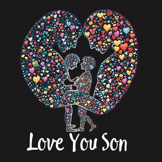 textLove You Son shape of human bodyand its children coreldraw plan