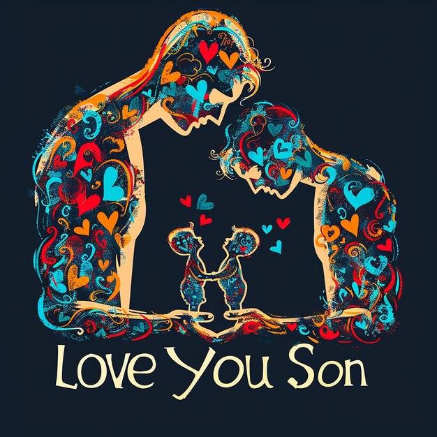 textLove You Son shape of human bodyand its children coreldraw plan