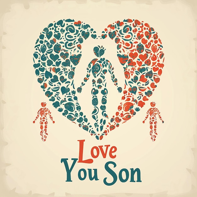 textLove You Son shape of human bodyand its children coreldraw plan