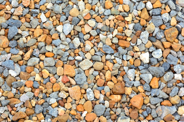 Texture background of colorful pebbles on the floor