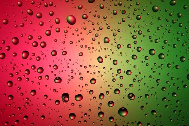 Texture and background of drops of water on a colored background