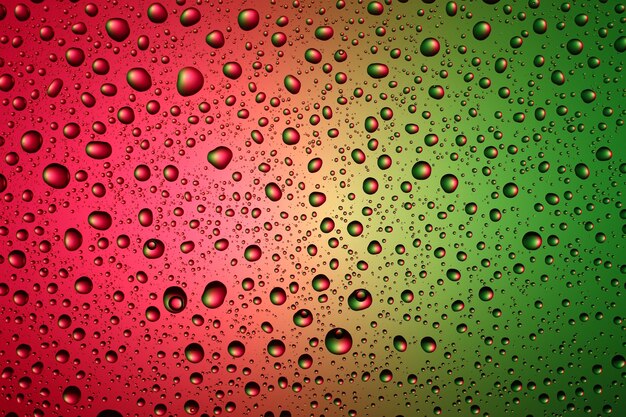 Texture and background of drops of water on a colored background