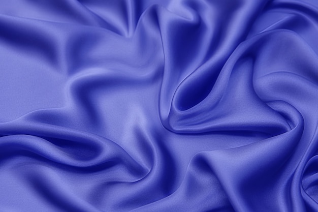 Texture, background, pattern. Texture of blue silk fabric. Beautiful blue soft silk fabric.