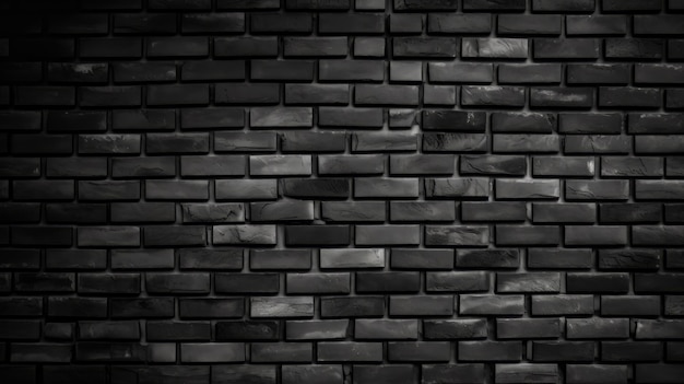 Texture black brick wall background Generative ai