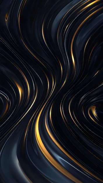 the texture of the black and gold waves is created by the artist