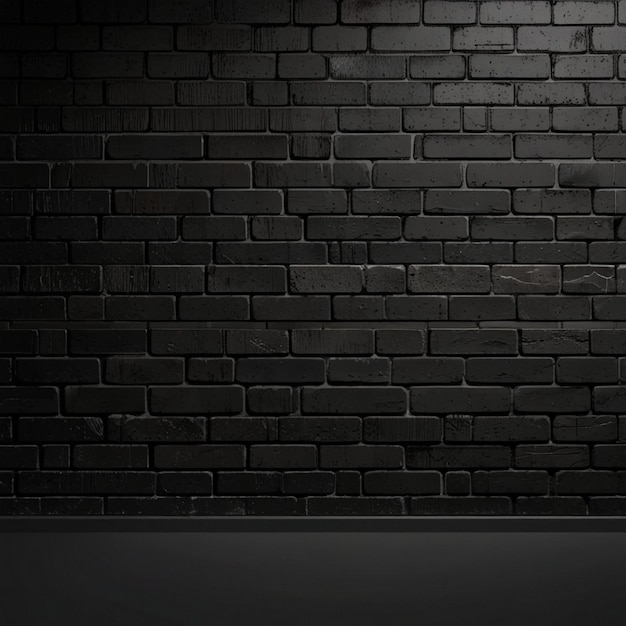 Texture of a black painted brick wall as a background or wallpaper generated Ai