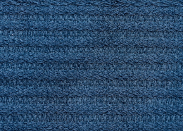 Texture of blue cotton towel canvas Macro