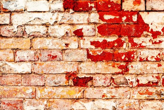 Texture, brick, wall, it can be used as a background. Brick texture with scratches and cracks