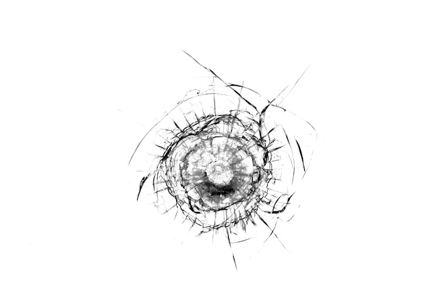 The texture of broken glass Bullet hole