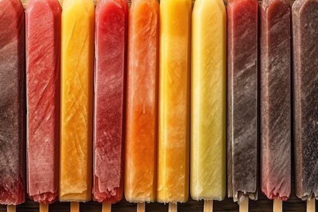 Texture of colorful popsicles