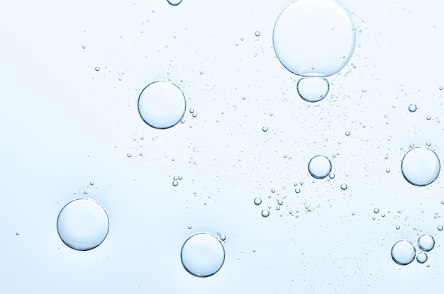 The texture of a cosmetic serum with bubbles in closeup Macrophotography