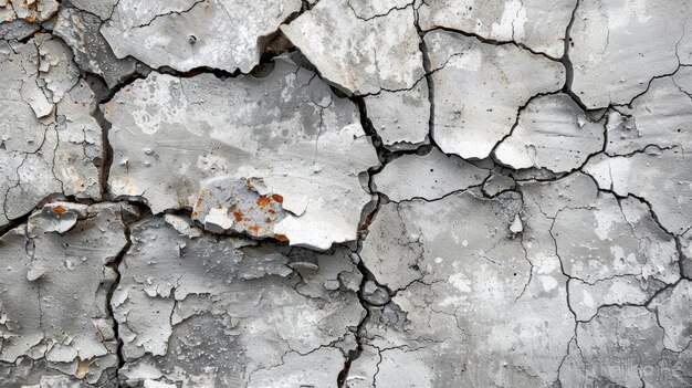 The texture of the cracked grey and white stone wall gives a rustic and weathered appearance