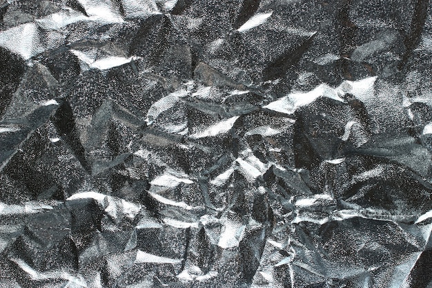 The texture of crumpled silver paper