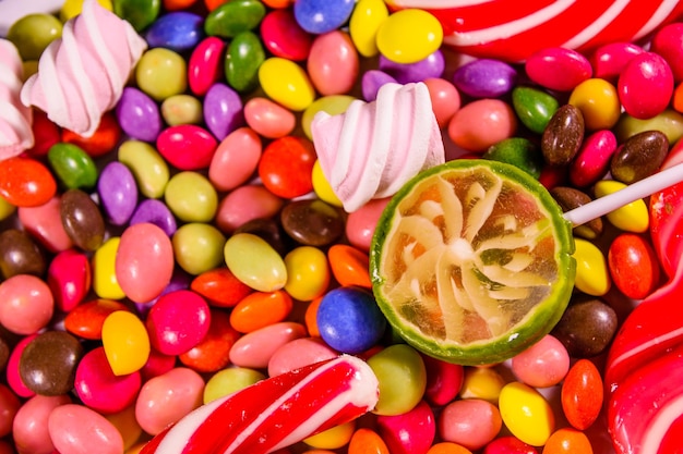 Texture of the different candies for background