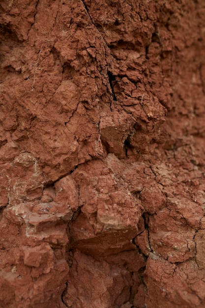 Texture of dry clay and earth close up