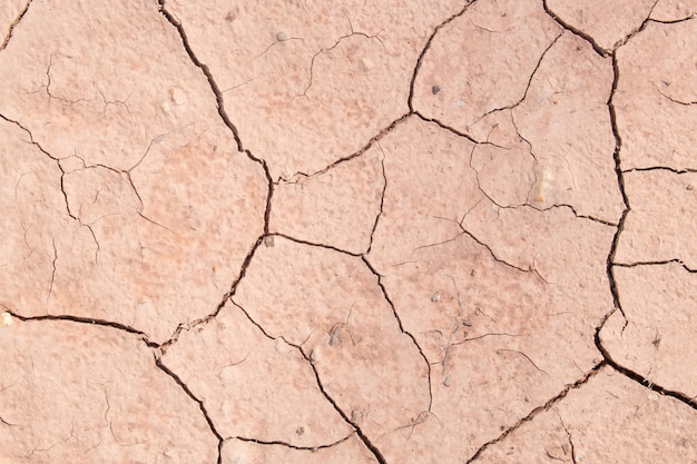 Texture of dry crackled soil dirt or earth during drought.