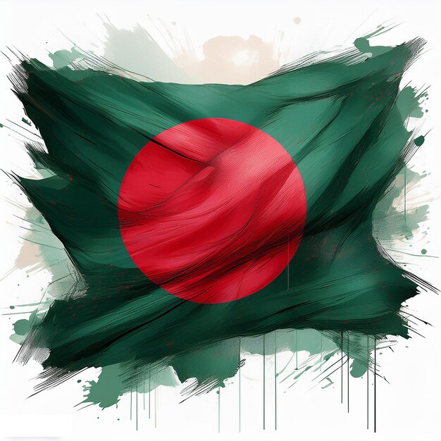 Photo texture effect bangladesh flag i ai generative image