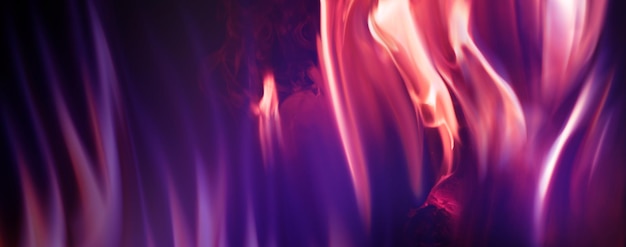 The texture of the flame on a black background The ultraviolet glow of the fire 3d illustration