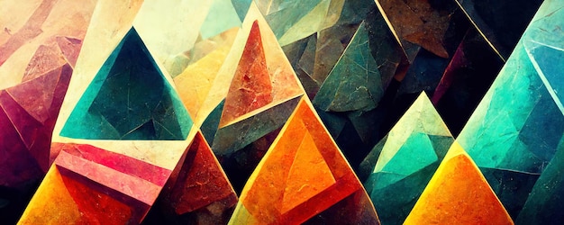 Texture in the form of multicolored relief triangles