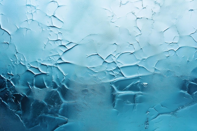 Photo texture of frosted glass in blue tones generated by artificial intelligence