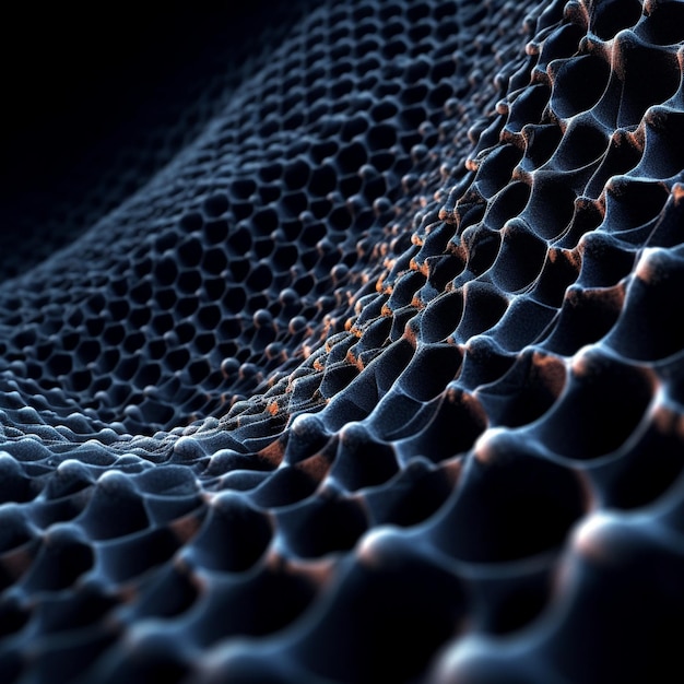 Texture of futuristic bio Material on black background depth of field