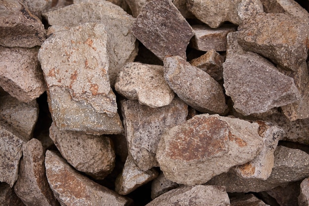 Texture of gray stones piled on top of one another